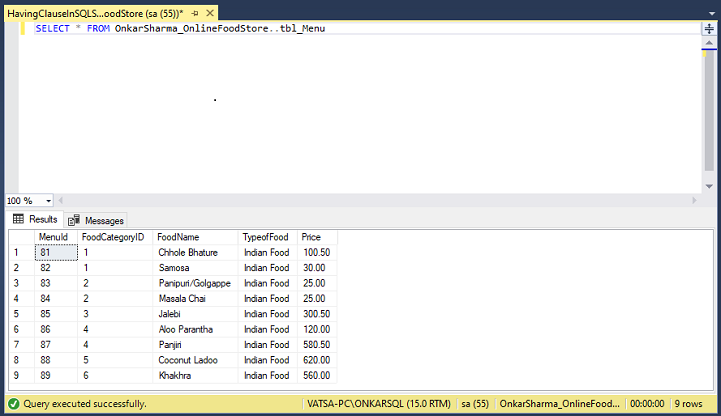 difference between having and where clause